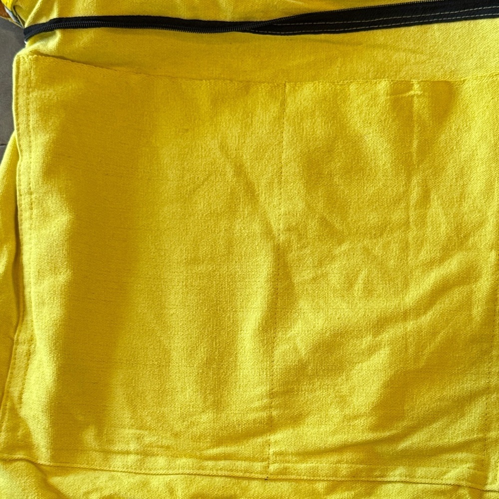 Tribe Azure Fair Trade Cotton Yellow Multi Patchwork Boho Tassel Tote Bag NWOT - Picture 13 of 16